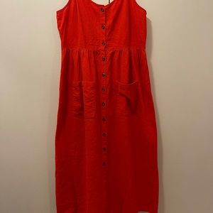 vero moda strap button midi dress